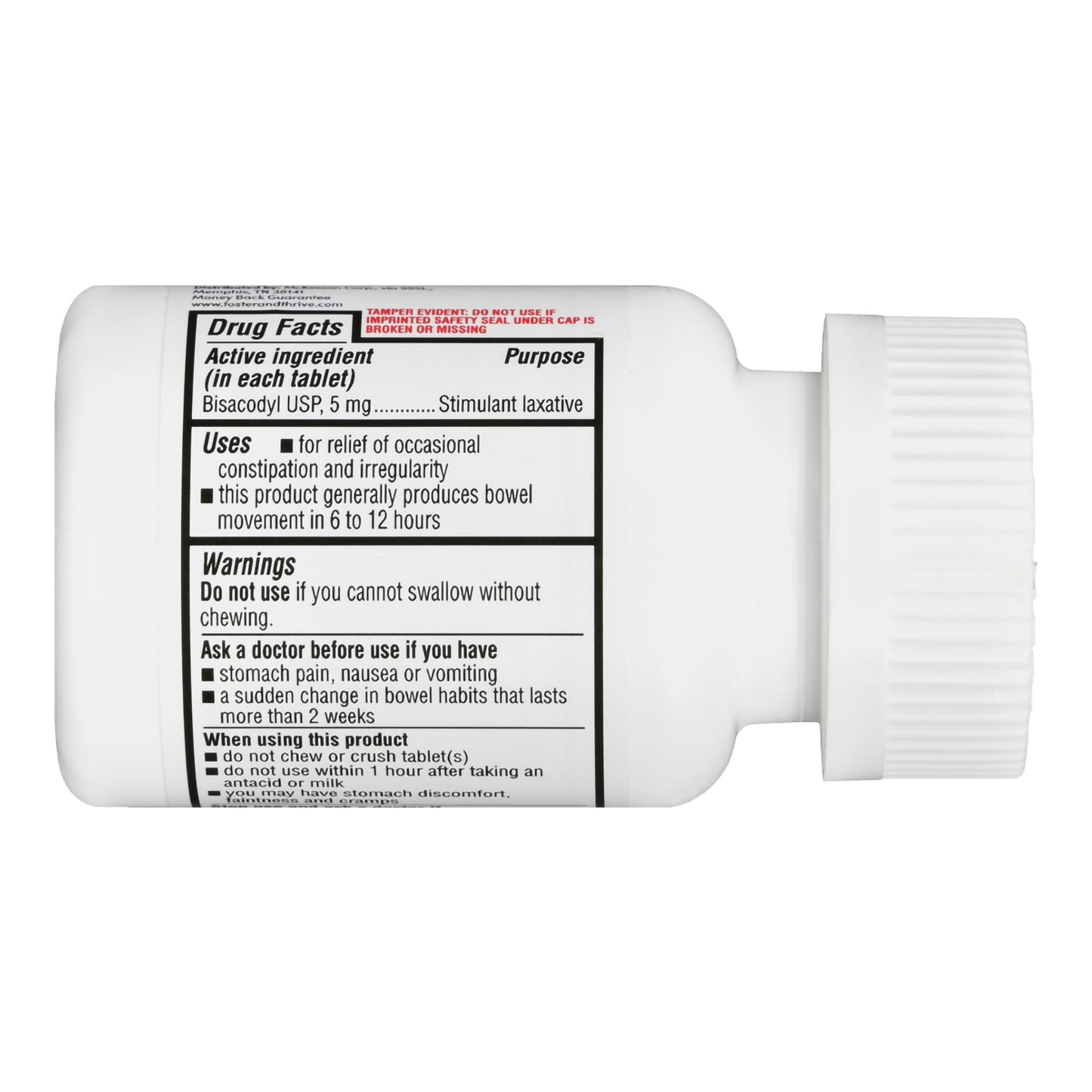 Laxative Foster & Thrive™ Tablet 100 per Bottle 5 mg Strength Bisacodyl USP