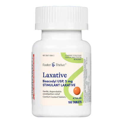 Laxative Foster & Thrive™ Tablet 100 per Bottle 5 mg Strength Bisacodyl USP