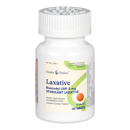 Laxative Foster & Thrive™ Tablet 100 per Bottle 5 mg Strength Bisacodyl USP