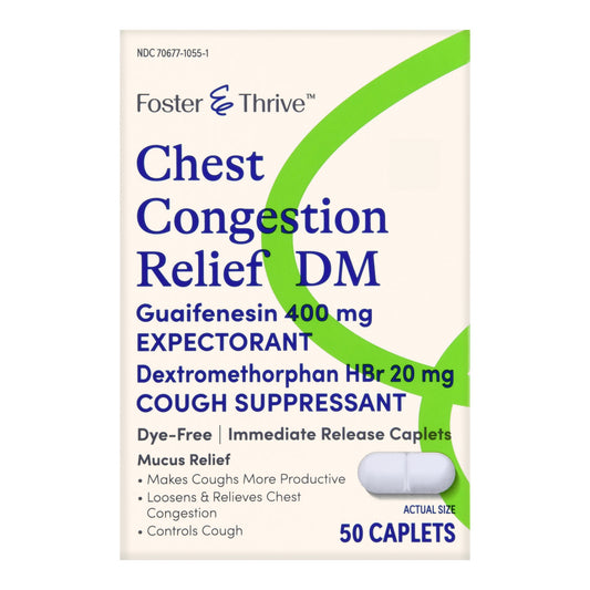Cold and Cough Relief Foster & Thrive™ 400 mg - 20 mg Strength Tablet 50 per Box