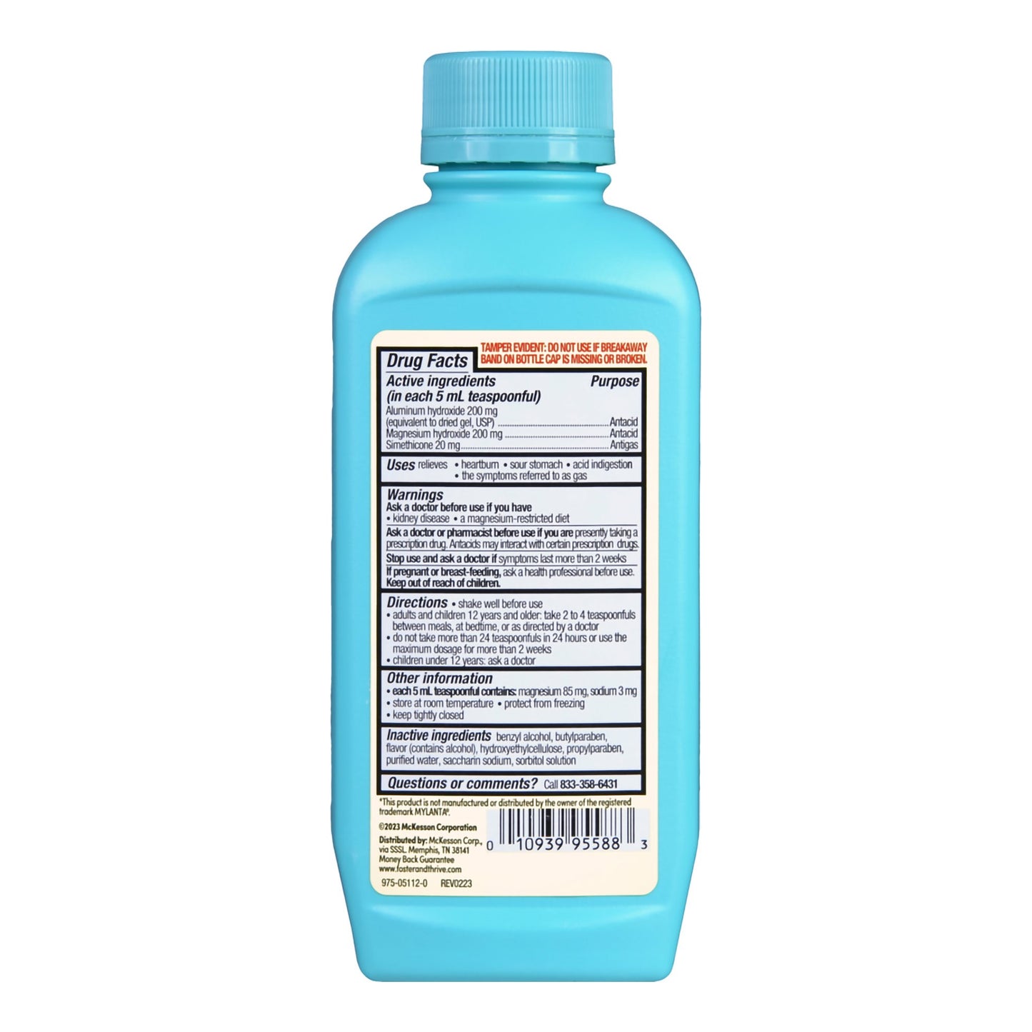 Antacid Foster & Thrive™ 200 mg - 200 mg - 20 mg / 5 mL Strength Liquid 12 oz.