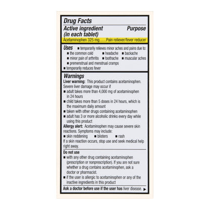 Pain Relief Foster & Thrive™ 325 mg Strength Acetaminophen Tablet 100 per Bottle