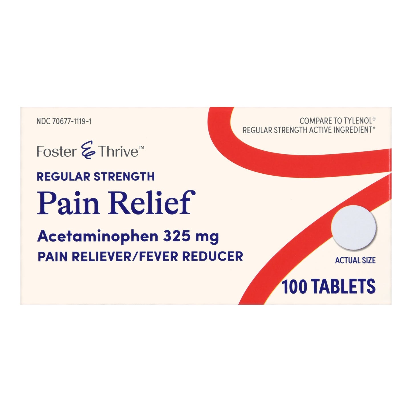 Pain Relief Foster & Thrive™ 325 mg Strength Acetaminophen Tablet 100 per Bottle