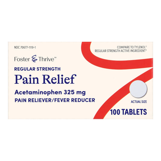 Pain Relief Foster & Thrive™ 325 mg Strength Acetaminophen Tablet 100 per Bottle