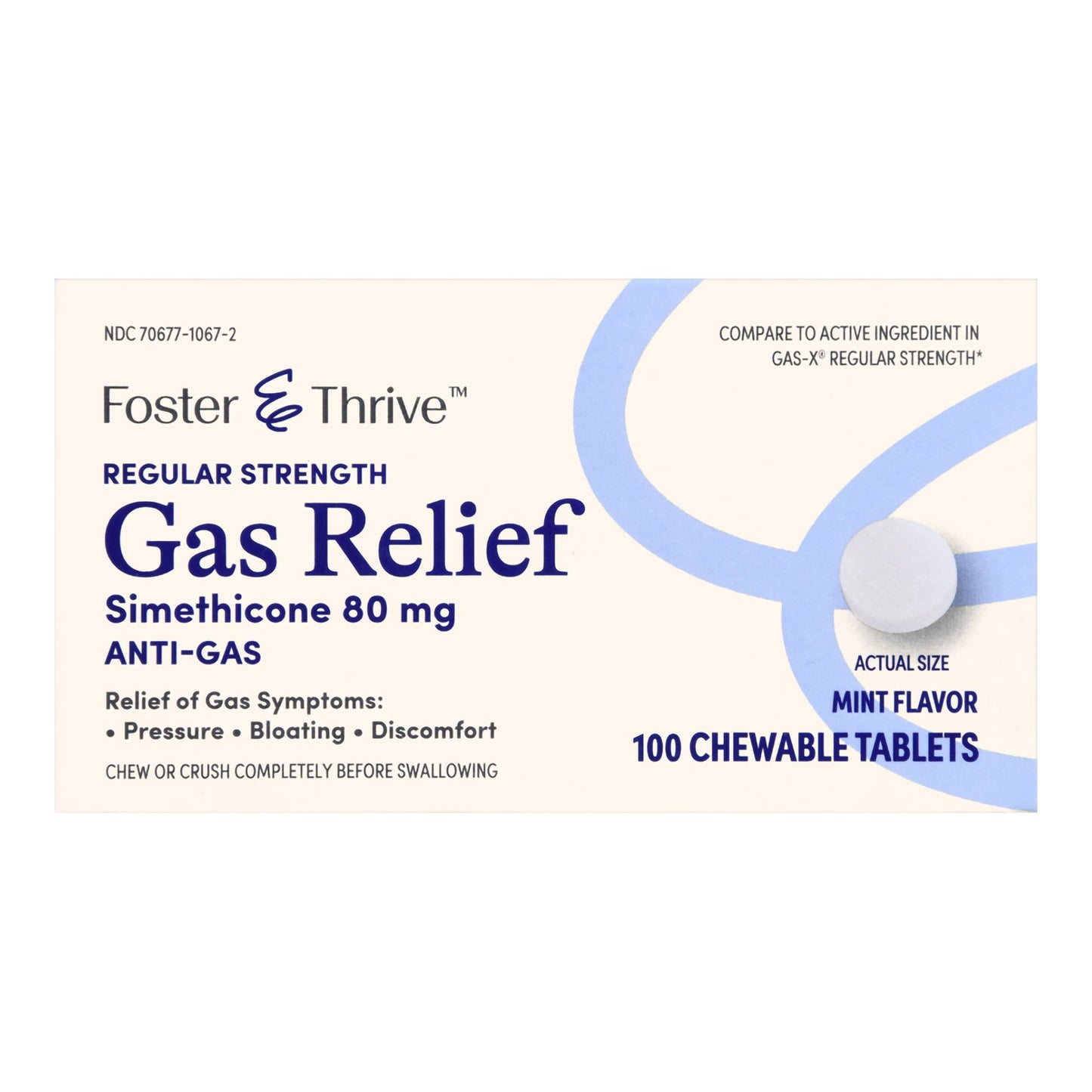 Gas Relief Foster & Thrive™ 80 mg Strength Chewable Tablet 100 Tablets