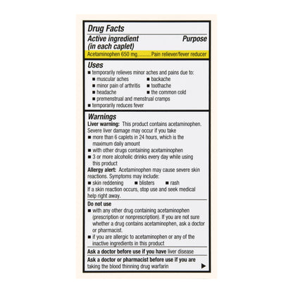 Pain Relief Foster & Thrive™ 650 mg Strength Acetaminophen Capsule 100 Per Bottle