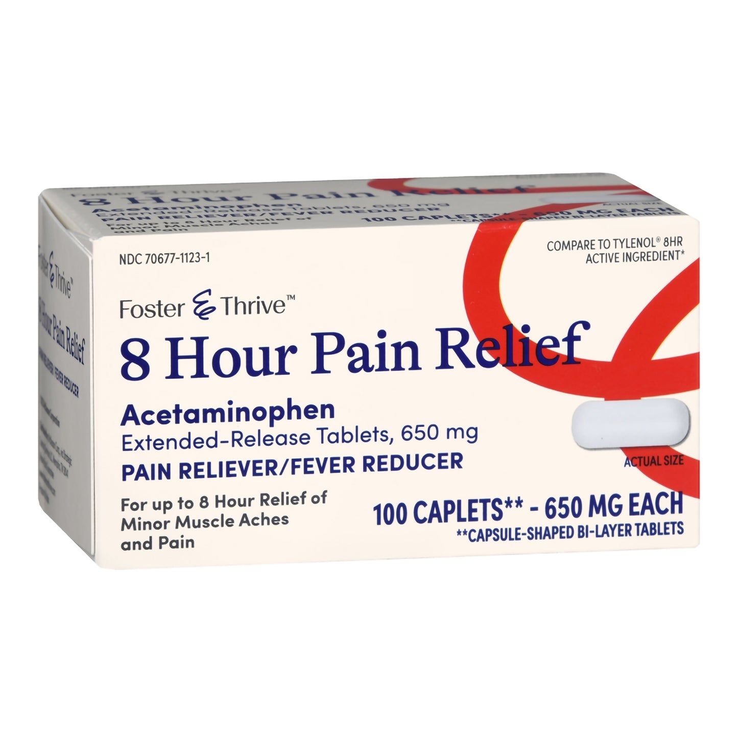 Pain Relief Foster & Thrive™ 650 mg Strength Acetaminophen Capsule 100 Per Bottle