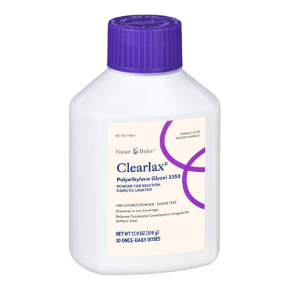 Laxative Foster & Thrive™ Unflavored Powder 17.9 oz. 17 Gram Strength Polyethylene Glycol 3350