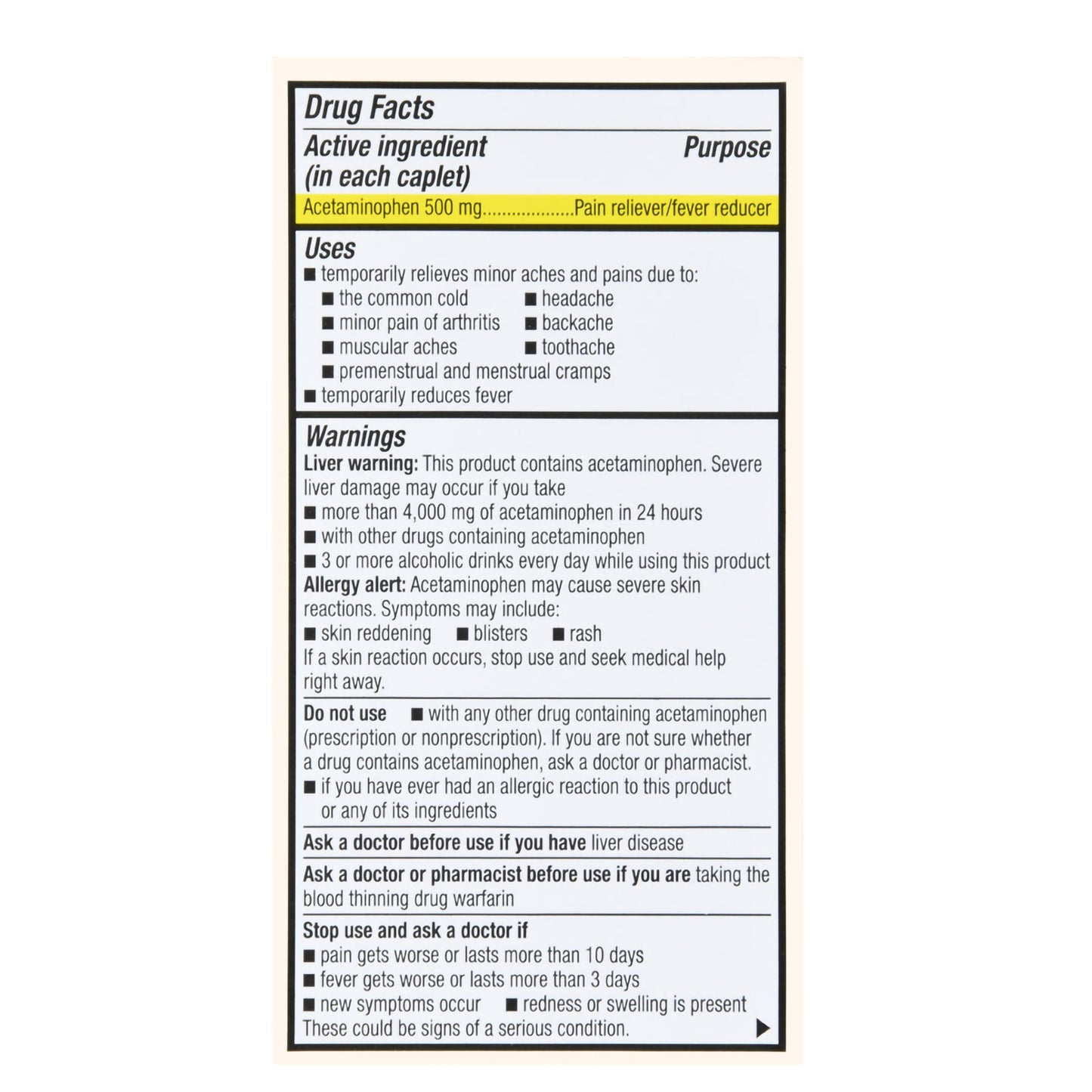 Pain Relief Foster & Thrive™ 500 mg Strength Acetaminophen Caplet 100 per Bottle