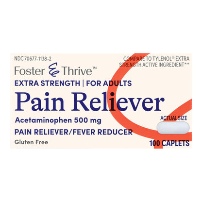 Pain Relief Foster & Thrive™ 500 mg Strength Acetaminophen Caplet 100 per Bottle