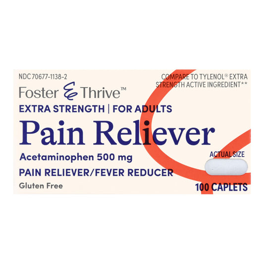 Pain Relief Foster & Thrive™ 500 mg Strength Acetaminophen Caplet 100 per Bottle