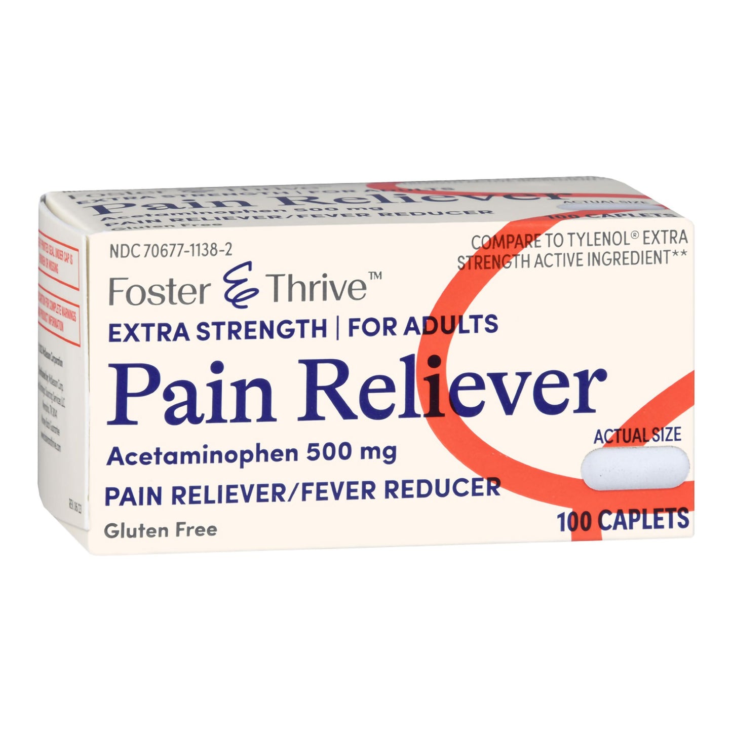 Pain Relief Foster & Thrive™ 500 mg Strength Acetaminophen Caplet 100 per Bottle