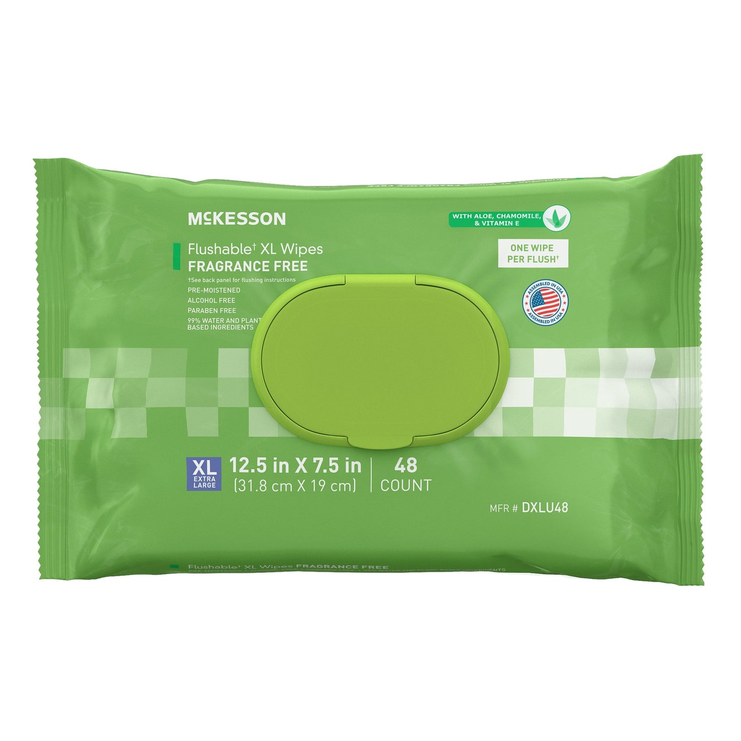 Flushable Personal Wipe McKesson Soft Pack Unscented 48 Count