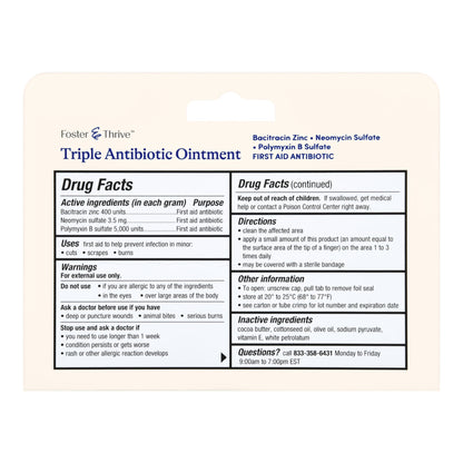 First Aid Antibiotic Bacitracin / Neomycin / Polymyxin B Foster & Thrive™ Ointment 1 oz. Tube