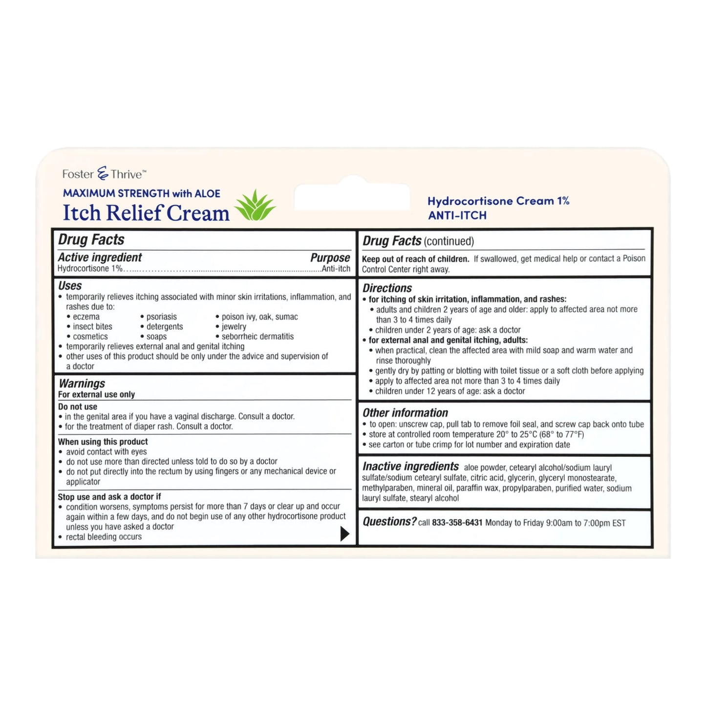 Itch Relief Foster & Thrive™ 1% Strength Cream 1 oz. Tube