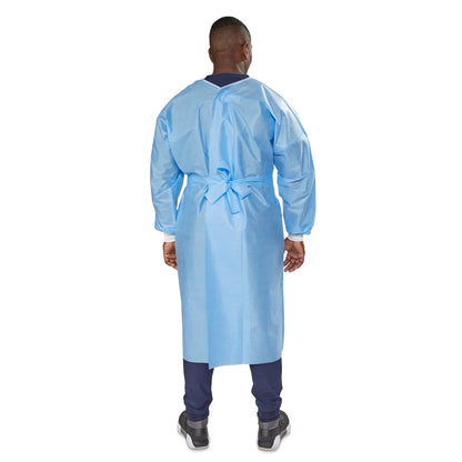 Protective Procedure Gown McKesson One Size Fits Most Blue NonSterile Not Rated Disposable