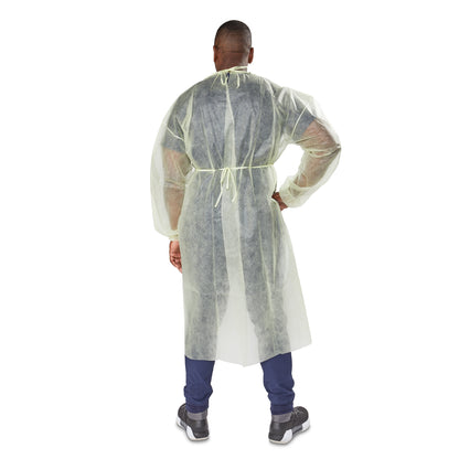 Protective Procedure Gown McKesson One Size Fits Most Yellow NonSterile Not Rated Disposable