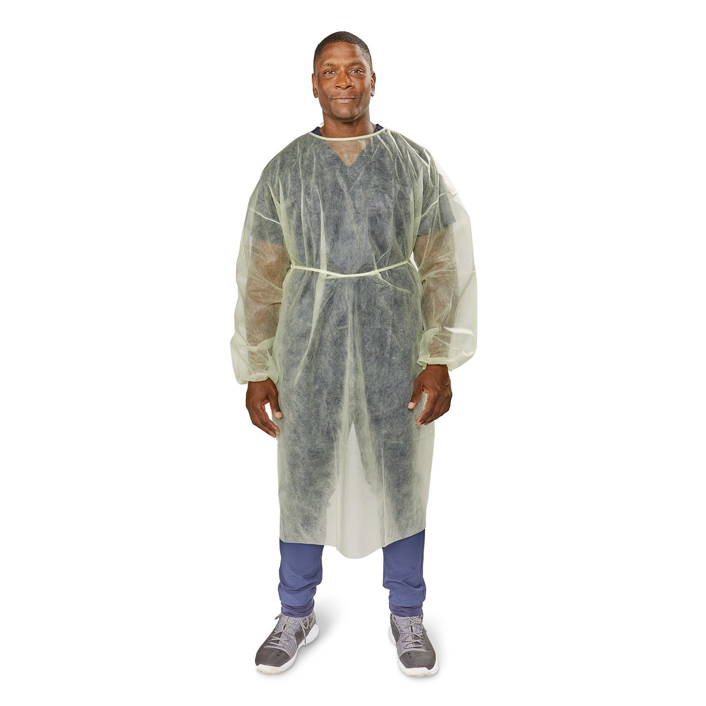 Protective Procedure Gown McKesson One Size Fits Most Yellow NonSterile Not Rated Disposable