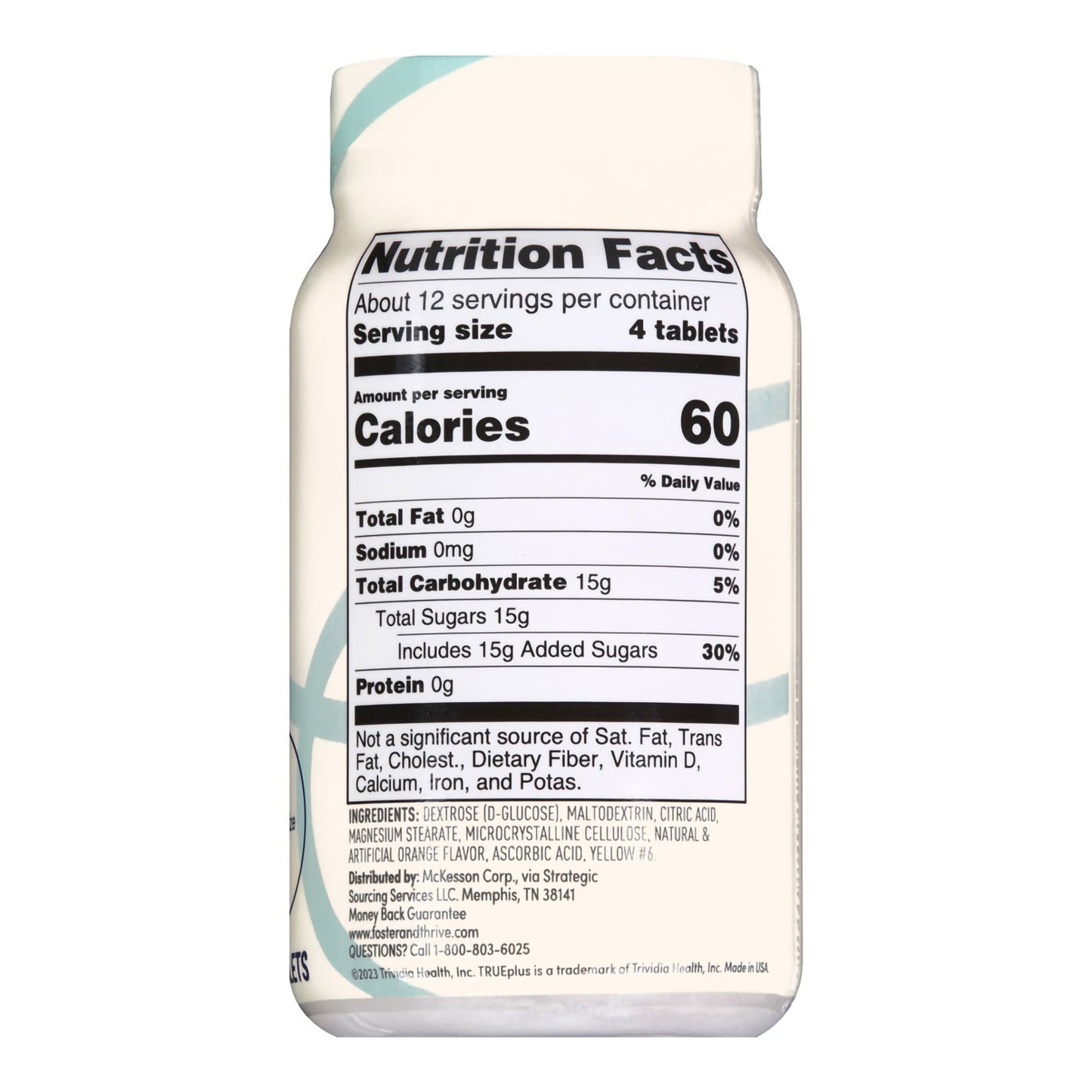 Glucose Supplement Foster & Thrive™ 50 per Bottle Chewable Tablet Orange Flavor