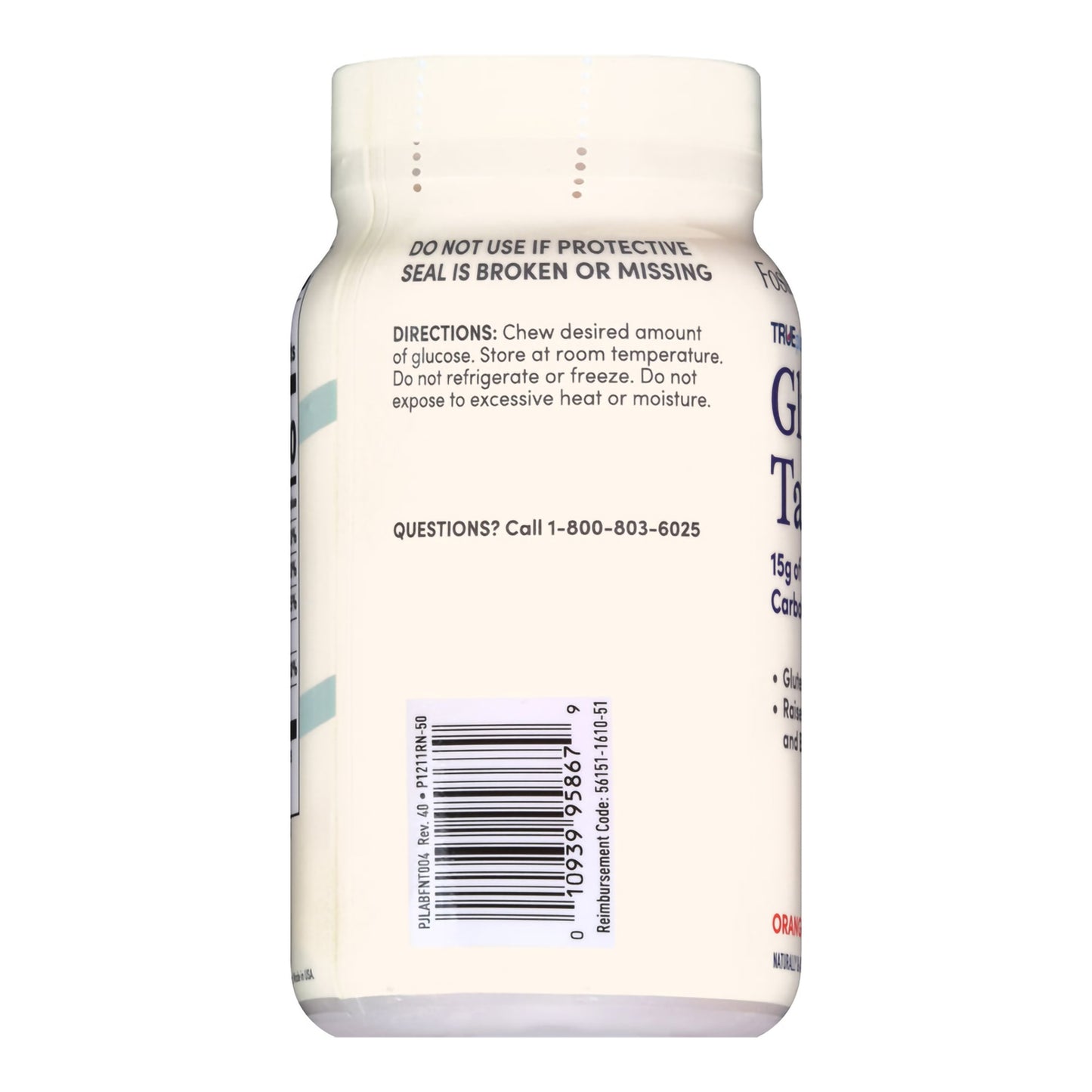 Glucose Supplement Foster & Thrive™ 50 per Bottle Chewable Tablet Orange Flavor