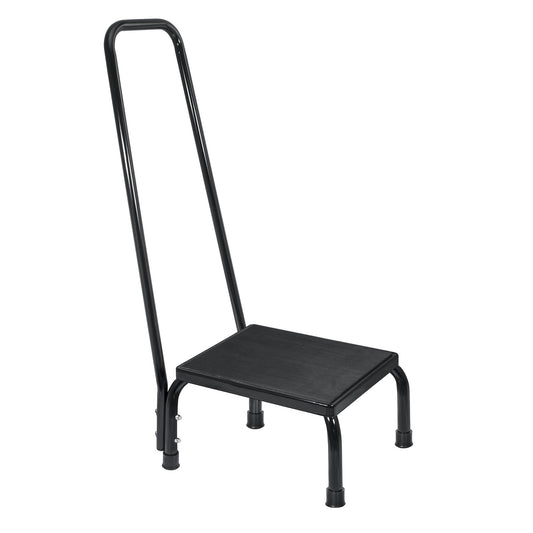 Step Stool with Handrail McKesson 1 Step Powder Coated Steel Frame 8-3/4 Inch Step Height