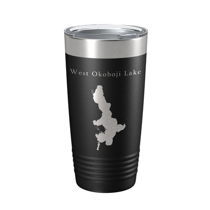 West Okoboji Lake Map Tumbler Travel Mug Insulated Laser Engraved Coffee Cup Iowa 20 oz-0