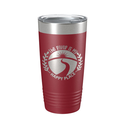River Is My Happy Place Tumbler Travel Mug Insulated Laser Engraved Coffee Cup Birthday Float Trips Party Gift 20 oz-18