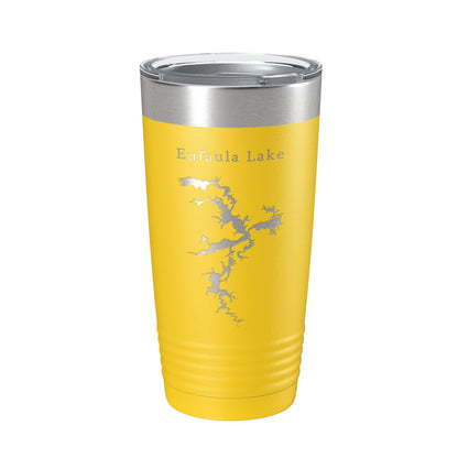 Eufaula Lake Map Tumbler Travel Mug Insulated Laser Engraved Coffee Cup Oklahoma 20 oz-19