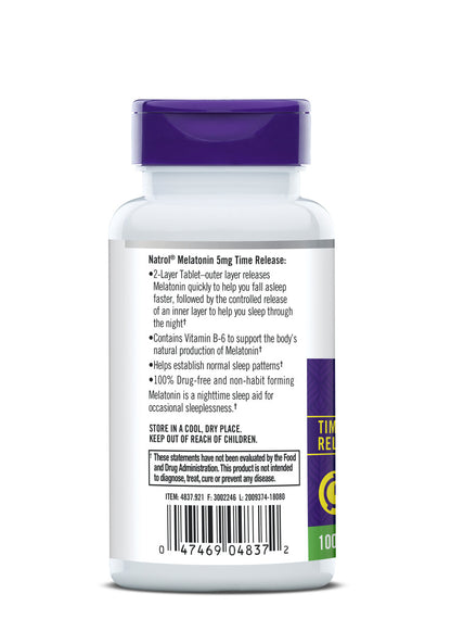 Natrol Melatonin 5 Mg Time Release (1x100 TAB)-2