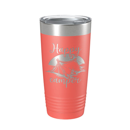 Happy Camper Tumbler Travel Mug Gift Insulated Laser Engraved Coffee Cup 20 oz-20