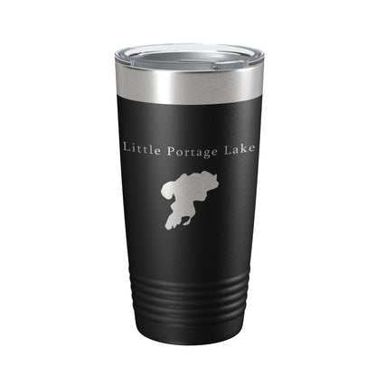 Little Portage Lake Map Tumbler Travel Mug Insulated Laser Engraved Coffee Cup Huron River Chain of Lakes Michigan 20 oz-0