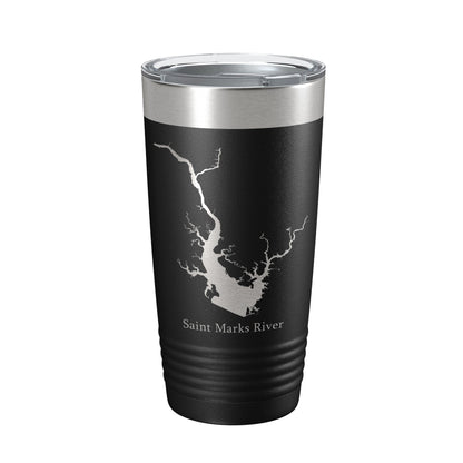 St. Marks River FL Map Tumbler Travel Mug Insulated Laser Engraved Coffee Cup Apalachee Bay Florida Saint 20 oz-0