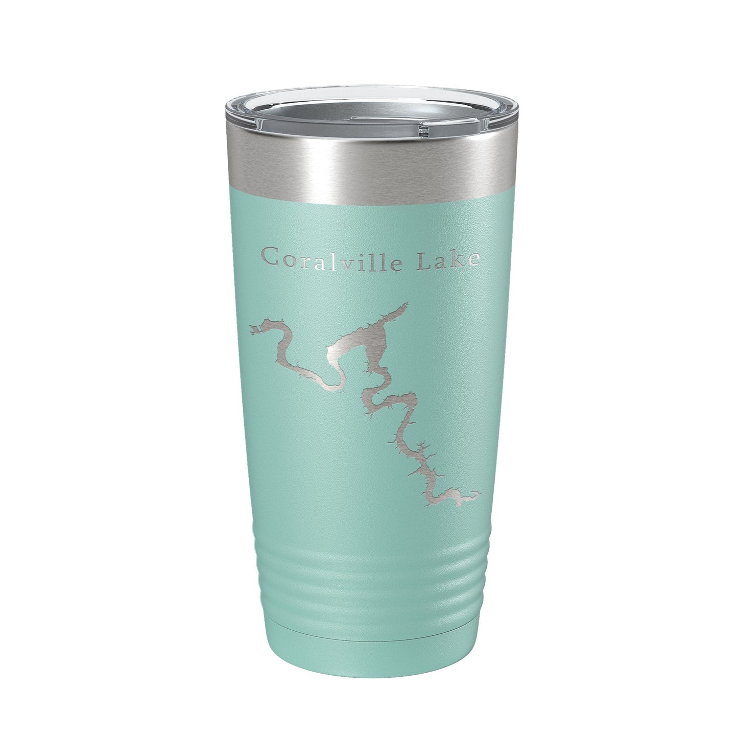 Coralville Lake Map Tumbler Travel Mug Insulated Laser Engraved Coffee Cup Iowa River 20 oz-12