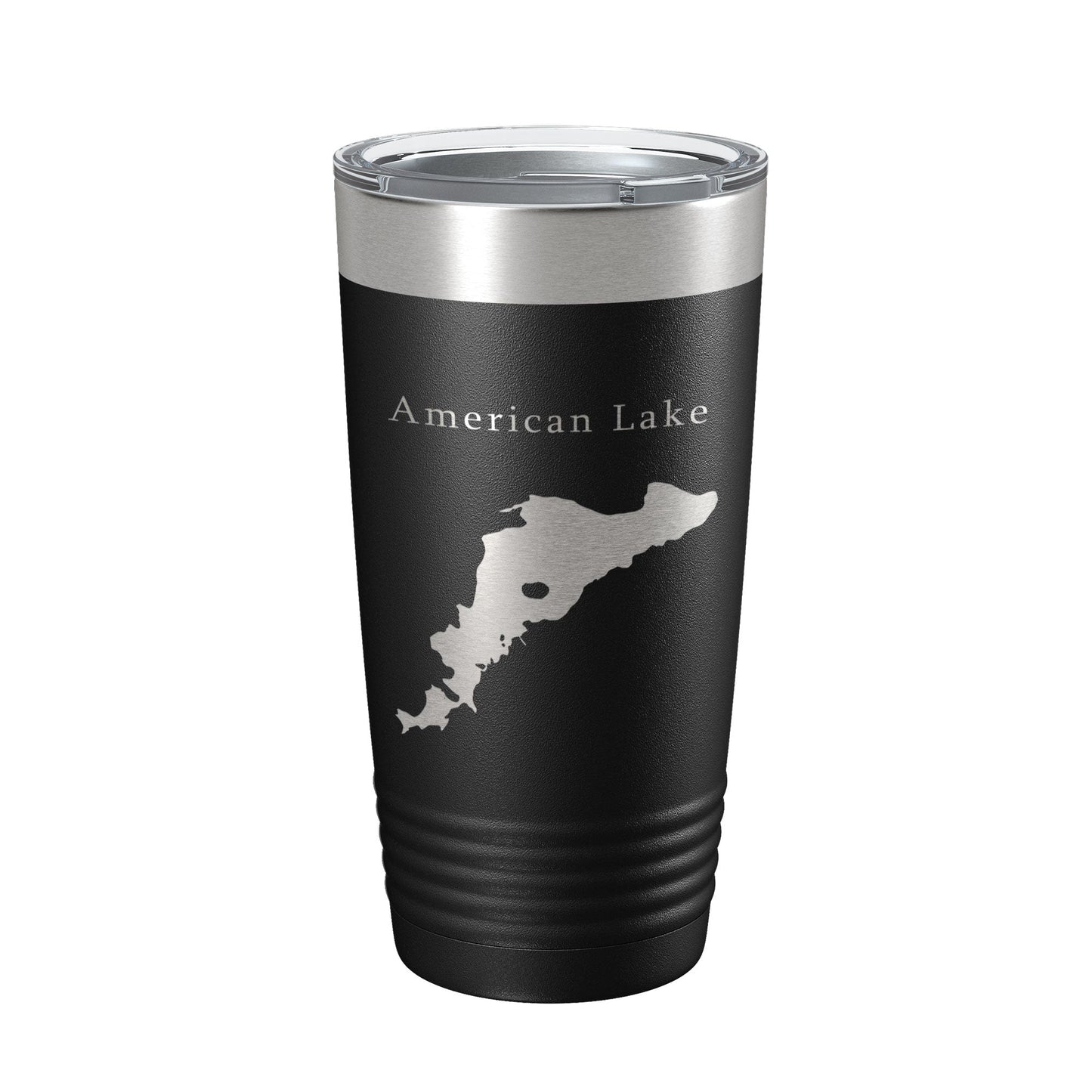 American Lake Map Tumbler Travel Mug Insulated Laser Engraved Coffee Cup Washington 20 oz-5