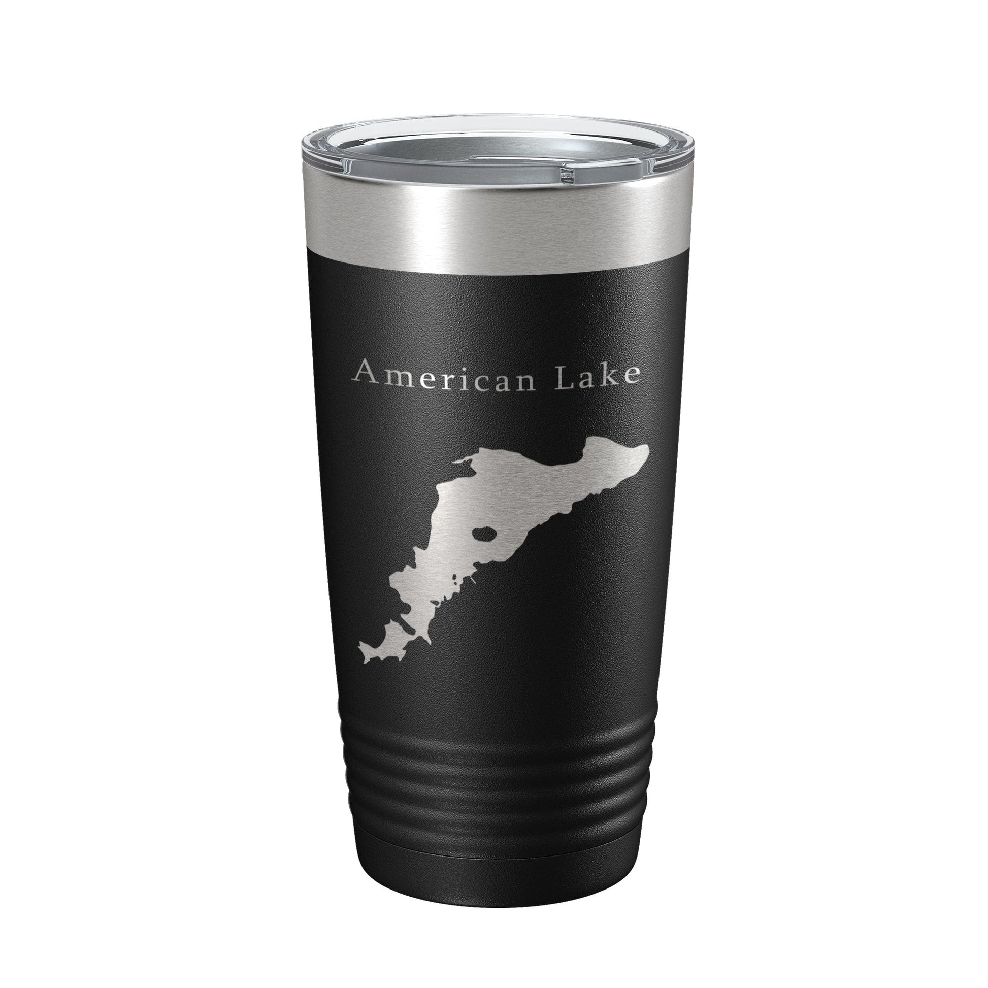 American Lake Map Tumbler Travel Mug Insulated Laser Engraved Coffee Cup Washington 20 oz-5