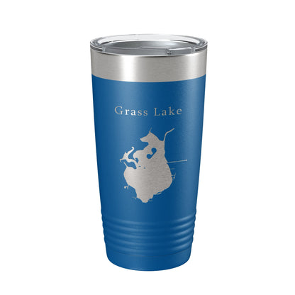 Grass Lake Map Tumbler Travel Mug Insulated Laser Engraved Coffee Cup Illinois 20 oz-6