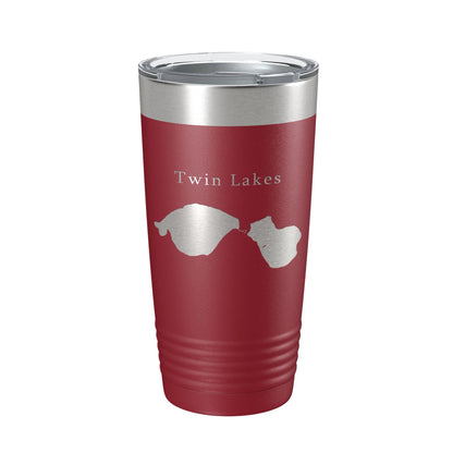 Twin Lakes Map Tumbler Travel Mug Insulated Laser Engraved Coffee Cup Lewiston Montmorency County Michigan 20 oz-18