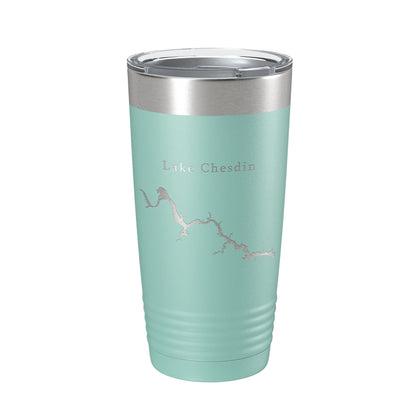Lake Chesdin Map Tumbler Travel Mug Insulated Laser Engraved Coffee Cup Virginia 20 oz-12