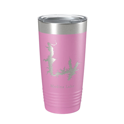 Medina Lake Map Tumbler Travel Mug Insulated Laser Engraved Coffee Cup Texas 20 oz-14