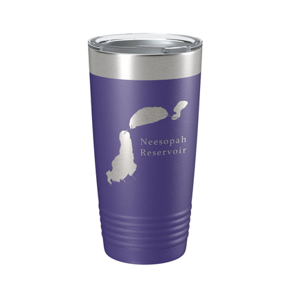 Neesopah Reservoir Tumbler Lake Map Travel Mug Insulated Laser Engraved Coffee Cup Colorado 20 oz-15