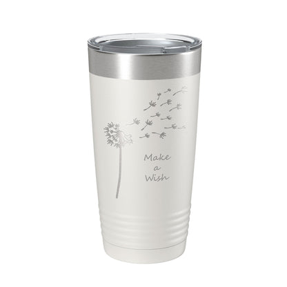 Dandelion Make A Wish Tumbler Travel Mug Gift Mom Daughter Her Women Girls Insulated Laser Engraved Coffee Cup 20 oz-7