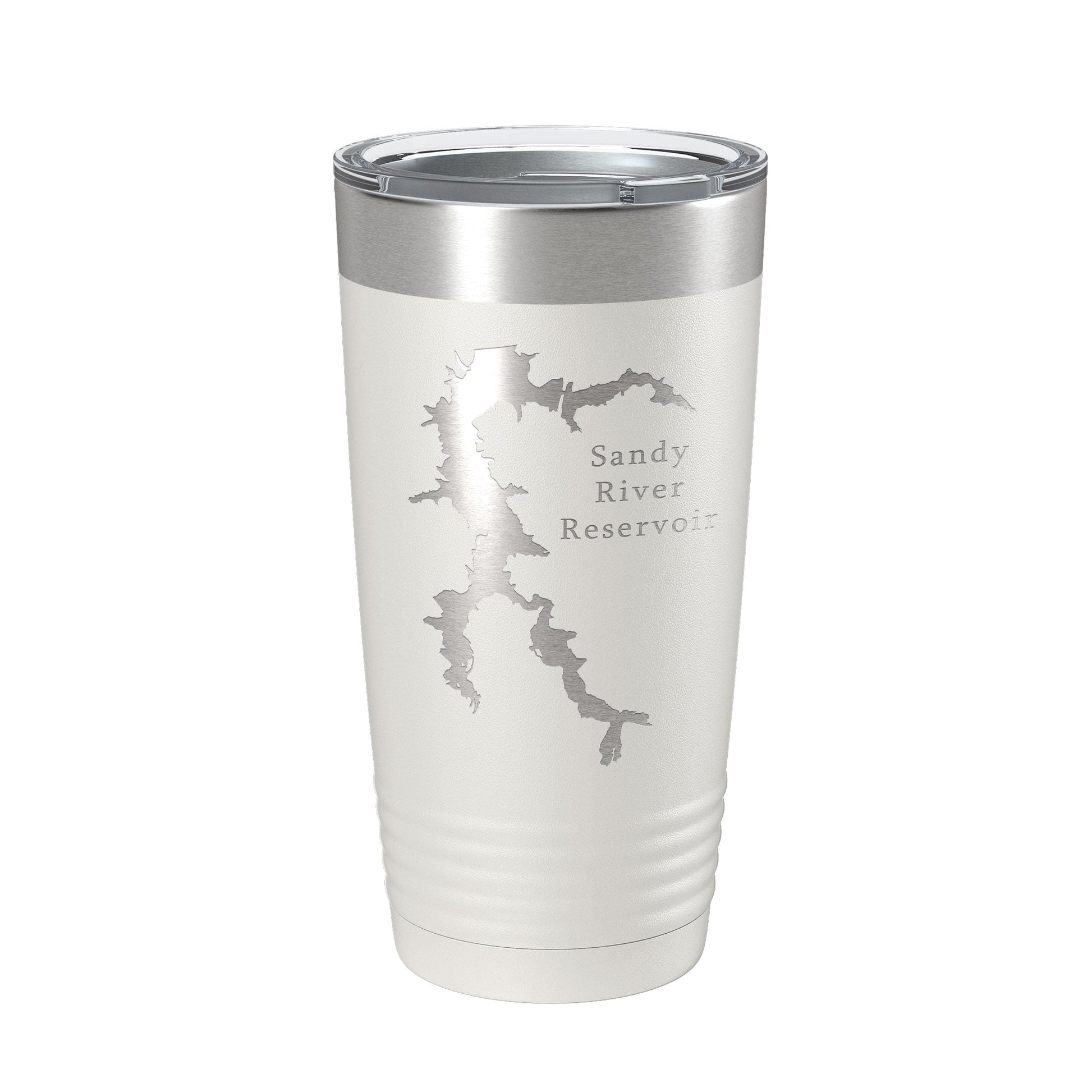 Sandy River Reservoir Tumbler Lake Map Travel Mug Insulated Laser Engraved Coffee Cup Virginia 20 oz-1