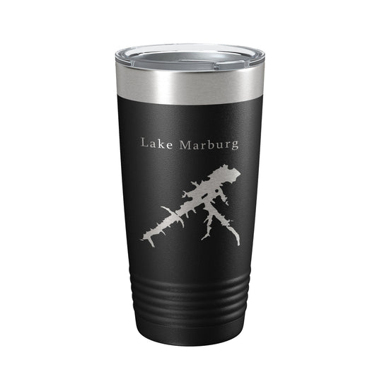Lake Marburg Map Tumbler Travel Mug Insulated Laser Engraved Coffee Cup Pennsylvania 20 oz-0