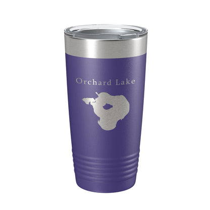 Orchard Lake Map Tumbler Travel Mug Insulated Laser Engraved Coffee Cup Michigan 20 oz-15