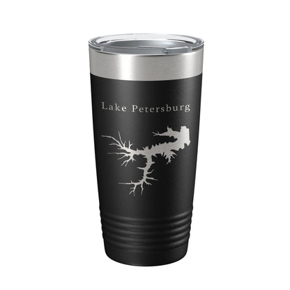 Lake Petersburg Map Tumbler Travel Mug Insulated Laser Engraved Coffee Cup Illinois 20 oz-0