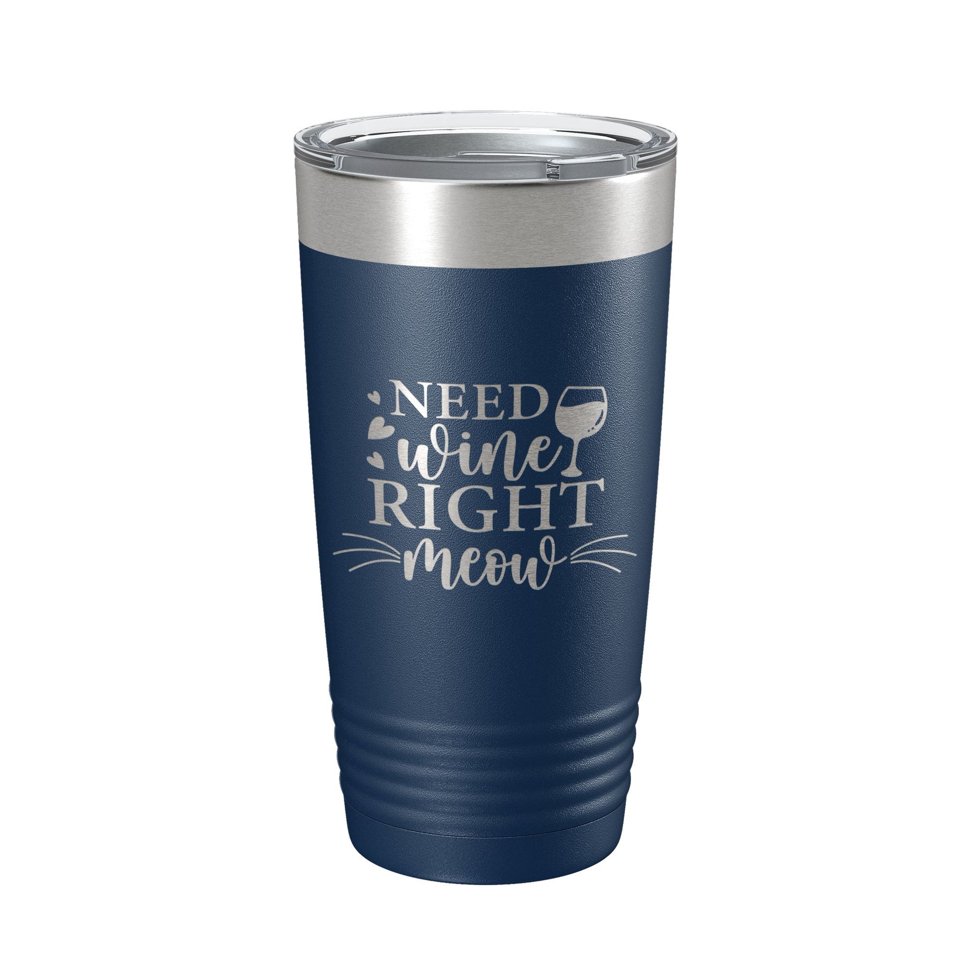 Need Wine Right Meow Tumbler Cat Wine Lover Funny Travel Mug Insulated Laser Engraved Coffee Cup Gift 20 oz-2
