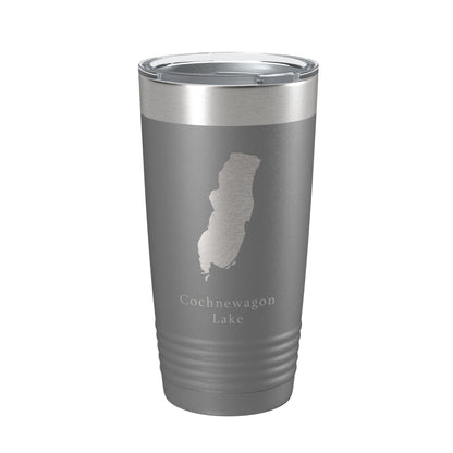 Cochnewagon Lake Pond Map Tumbler Travel Mug Insulated Laser Engraved Coffee Cup Maine 20 oz-16