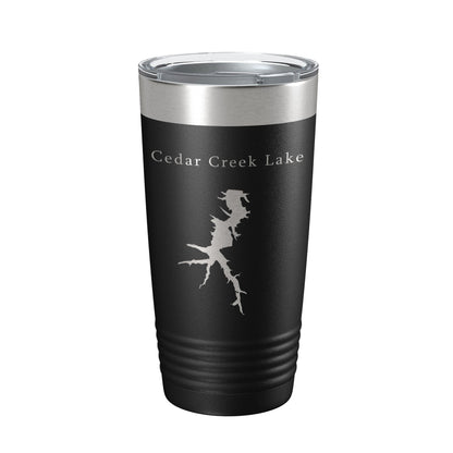 Cedar Creek Lake Map Tumbler Travel Mug Insulated Laser Engraved Coffee Cup Kentucky 20 oz-0