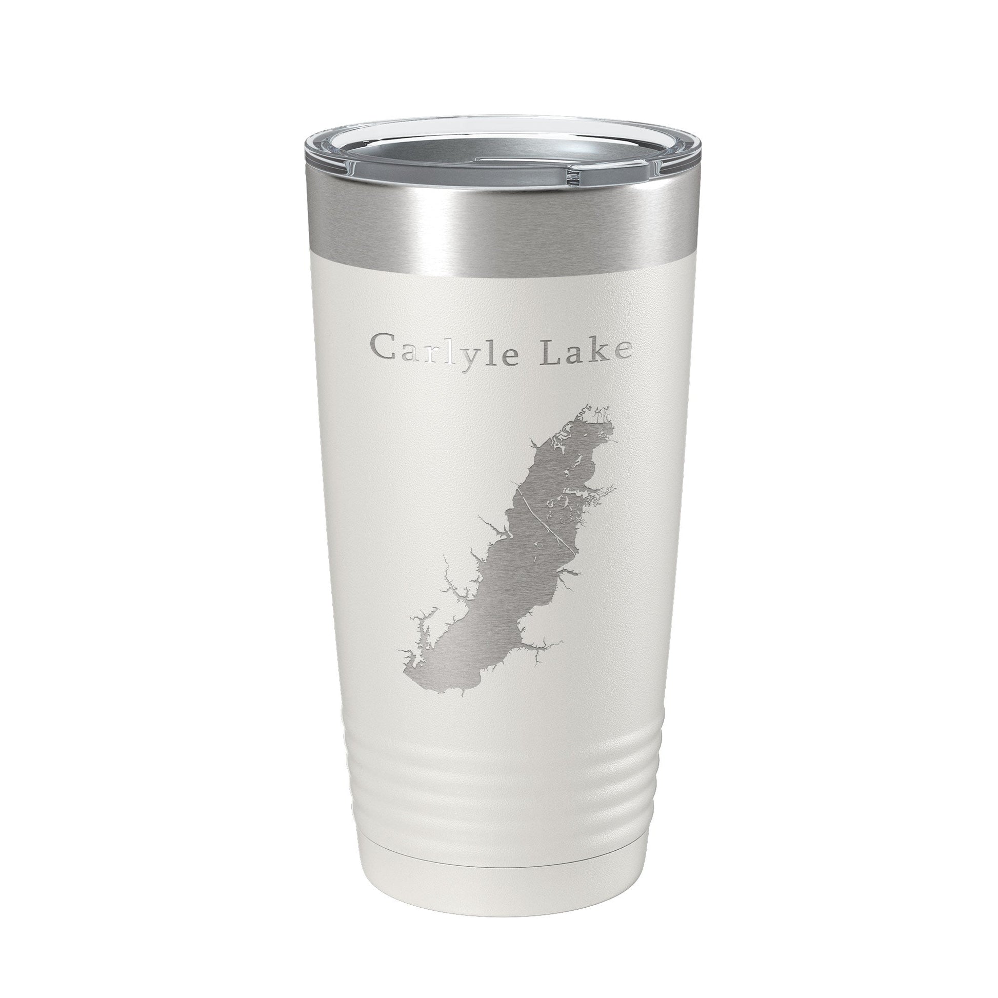 Carlyle Lake Map Tumbler Travel Mug Insulated Laser Engraved Coffee Cup Illinois 20 oz-1