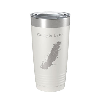 Carlyle Lake Map Tumbler Travel Mug Insulated Laser Engraved Coffee Cup Illinois 20 oz-1